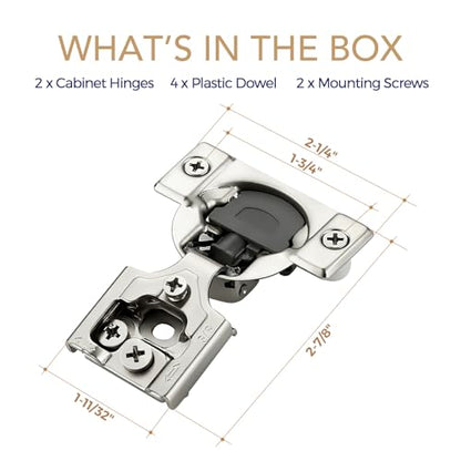 Soft Close Hinges for Kitchen Cabinet Hinges, 3/8 Inch Overlay, 2 Pack - size: 3/8 inch Overlay