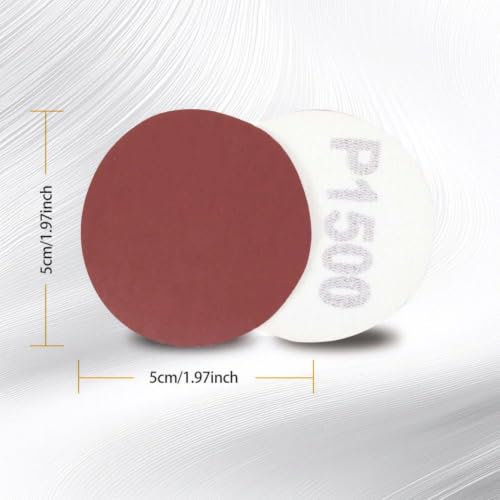SPEEDWOX 100pcs Sanding Discs 2 inch Sandpaper 1500 Grit Hook and Loop Sanding Discs for Sanders Drill Grinder Rotary Tools Attachment Woodworking Wood Auto, No Hole - style: 1500 Grit