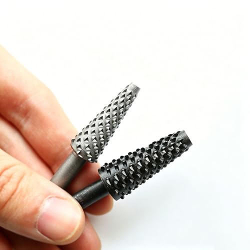 5 Piece Wood Carving Burr Set for Drill, Rotary Rasp Bit Set for Wood, Woodworking Shaping Grinding Tool, Rotary File Set for Wood Carving, Drill Attachment Wood Carving Bits