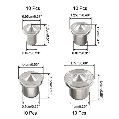 Hitefu Solid Doweling Marker 1/4" 5/16" 3/8" 1/2" Set, 40 Pcs