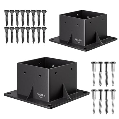 6×6"(Actual: 5.5×5.5inch) Post Stainless Steel Flange Anchor Base with Screws for Deck Railing, 2Pack - size: 6×6"(Actual:5.5×5.5inch), style: 2pack
