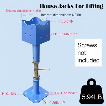 Heavy Duty Floor Jacks for Basement - Fits 4x4 Posts Jacks,11.5-20 inch - size: 11.58-20.35 inches
