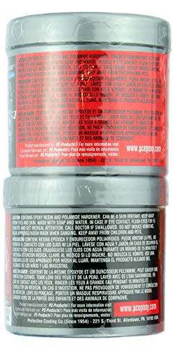 PC Products PC-7 Epoxy Adhesive Paste, Two-Part Heavy Duty, 1/2lb in Two Cans, Charcoal Gray 87770 - size: 1/2 lb in Two Cans