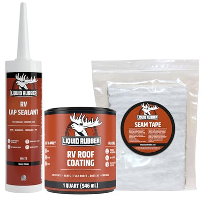 Liquid Rubber RV Roof Sealant & Coating - Small Repair Kit with Seam Tape - size: Small Repair Kit