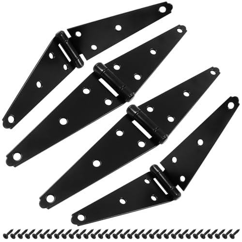 Hordion 4Pcs Strap Hinge Shed Door Hinges, 6 Inch Heavy Duty Gate Hinges - size: 6 Inch, 4Pcs