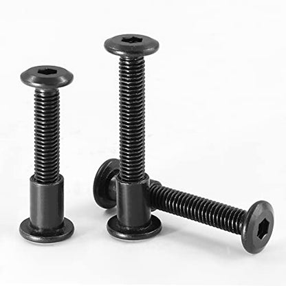 M6x35mm Hex Drive Socket Cap Bolt, Black, 10 Pair (20 Piece) - color: Black, size: M6x35mm