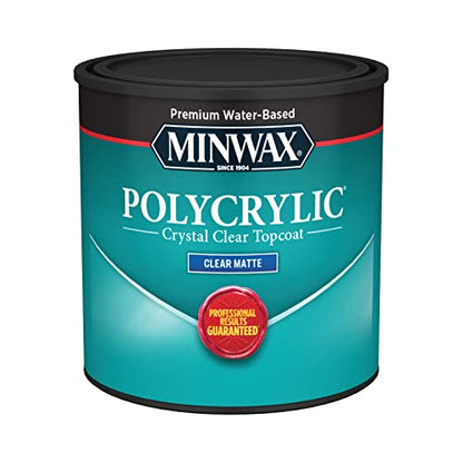 Minwax Polycrylic Protective Finish, Clear Matte, 1/2 Pint, 222224444