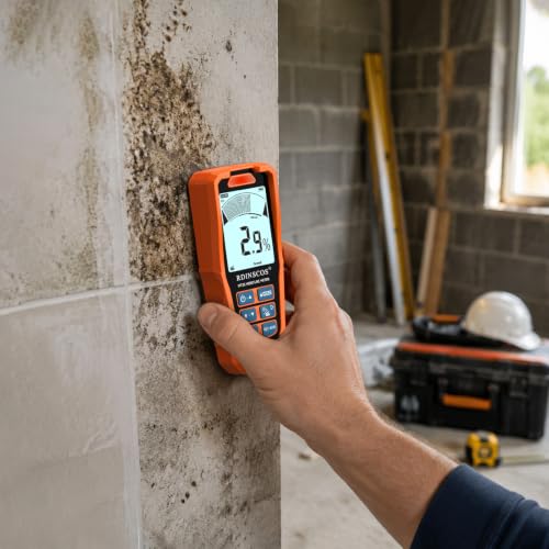 RDINSCOS Pinless Moisture Meter Digital Wood Moisture Tester for Drywall - color: B-orange