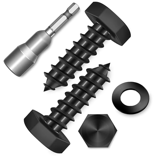 (20-Set) 1/4 x 1 Lag Screws, Stainless Steel Heavy Duty Hex Head Lag Bolts for Wood, Commercial/Industrial Grade 1/4 Bolts, Mounting Screws Bolts Kit, Black Oxided by Marysino - color: Black, size: 1/4 x 1"
