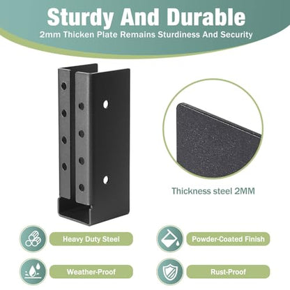 2x6 Joist Hanger 16PCS,Outdoor Trim Concealed-Flange Joist Bracket - size: 16pcs, style: 2''x6''