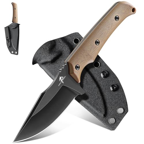 Purple Dragon Fixed Blade Knife - Full Tang Hunting Knife Brown - size: 3.1 inch