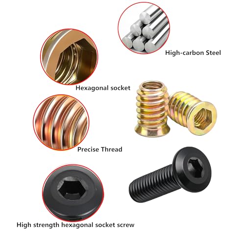 1/4"-20 x 25mm Wood Threaded Insert Kit - size: 1/4"-20 x25mm