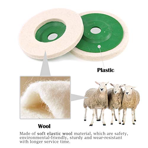 Keadic 10Pcs 4 Inch Round Wool Felt Disc Wheel Pad, Wool Polishing Wheel Disc, 100mm Wool Felt Disc Polishing Buffing Wheel Pad for Metal Aluminum Stainless Steel Chrome - color: 10Pcs Wool Felt Polishing Wheel Disc Kit