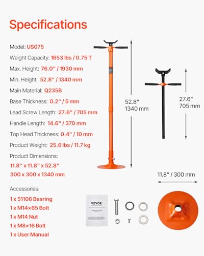 VEVOR Underhoist Support Stand 3/4 Ton Capacity Under Hoist Jack Stand