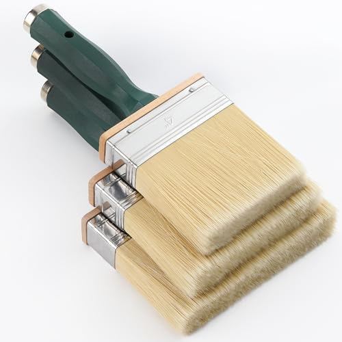 Bates Deck Stain Brush Set - 3pcs, 4', 5', 6' Brushes - Large Wall & Wood Stain Brushes - size: 4", 5", 6"