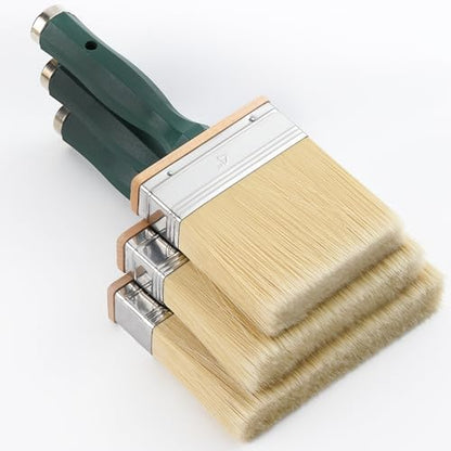Bates Deck Stain Brush Set - 3pcs, 4', 5', 6' Brushes - Large Wall & Wood Stain Brushes - size: 4", 5", 6"