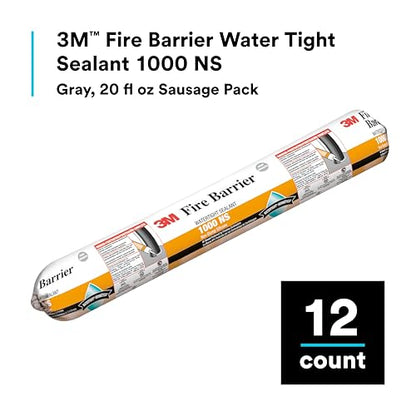 3M Fire Barrier Water Tight Sealant 1000 NS, Gray, 20 fl oz Sausage Pack