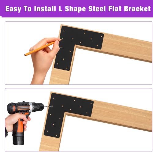 2 Pcs 13.2"x 5"L Shape Flat Bracket for Pergola - style: L Shape Flat Bracket