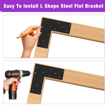 2 Pcs 13.2"x 5"L Shape Flat Bracket for Pergola - style: L Shape Flat Bracket