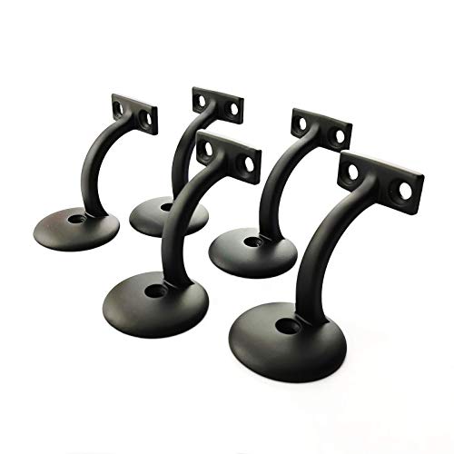 Langdoly- 3" Solid Heavy Duty Round Base Handrail Brackets for Staircase-Pack of (Satin Black 5) - style: Satin Black 5