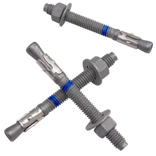 1/2" x 3-3/4" Concrete Anchors (50 Pack) Wedge Anchors Bolts, Hot Dip Galvanized - size: 1/2"x3-3/4" (50 PCS)