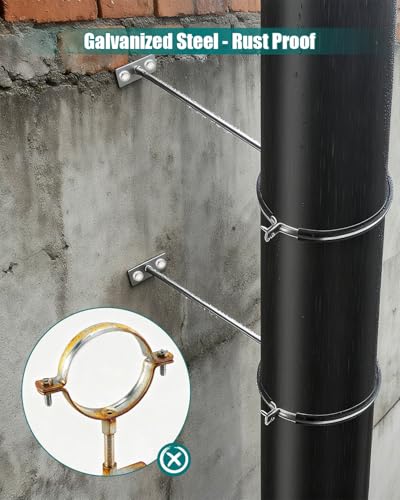 2 Pack 6 Inch Pipe Hanger Bracket with 16 Inch Extension Rod
