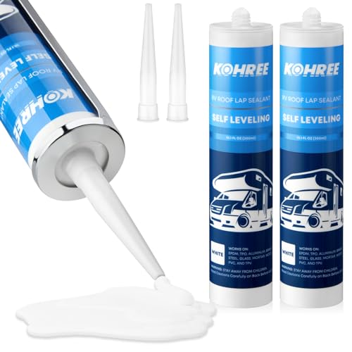 Kohree RV Roof Sealant 2 Pack, Self-Leveling Lap Sealant White