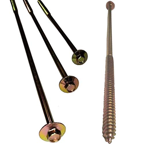 BRAUNY BOY - #12 x 10”- Extra Long Structural Lag Heavy Duty Construction Wood Screw – Yellow Zinc Corrosion Resistant Coating Exterior Timber, Landscape - Easy HEX HEAD DRIVE – Flange Head 10 in (40)