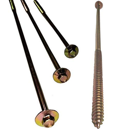 BRAUNY BOY - #12 x 10”- Extra Long Structural Lag Heavy Duty Construction Wood Screw – Yellow Zinc Corrosion Resistant Coating Exterior Timber, Landscape - Easy HEX HEAD DRIVE – Flange Head 10 in (40)