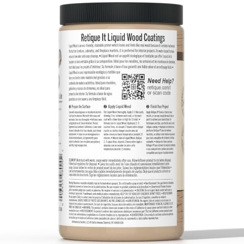Retique It Liquid Wood - Real Wood Coating (32oz / Light) - color: 1 Light Wood, size: 32 Fl Oz (Pack of 1)