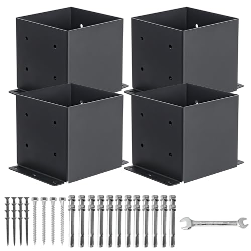 4 Set 6"x 6" Post Base (Inner Size 5.6"x 5.6" - size: 4 Pcs, style: 5.6"x 5.6"