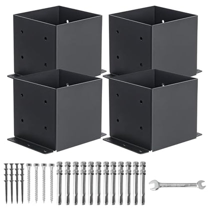 4 Set 6"x 6" Post Base (Inner Size 5.6"x 5.6" - size: 4 Pcs, style: 5.6"x 5.6"