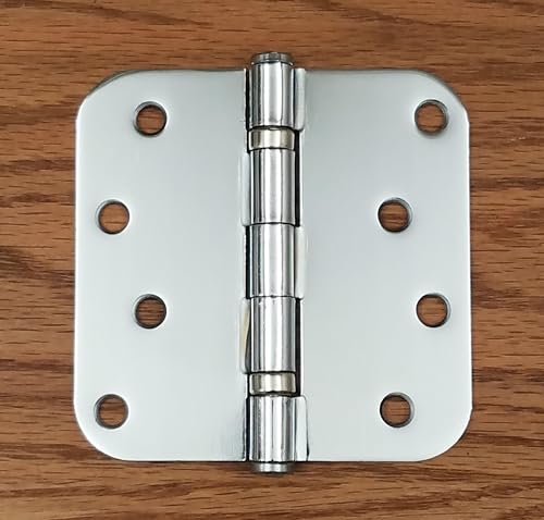 Ball Bearing Door Hinges Polished Chrome 4 Inch - 5/8 Inch Radius 10-Pack - color: Polished Chrome, size: 4" x 4" 5/8" radius (Pack of 10)