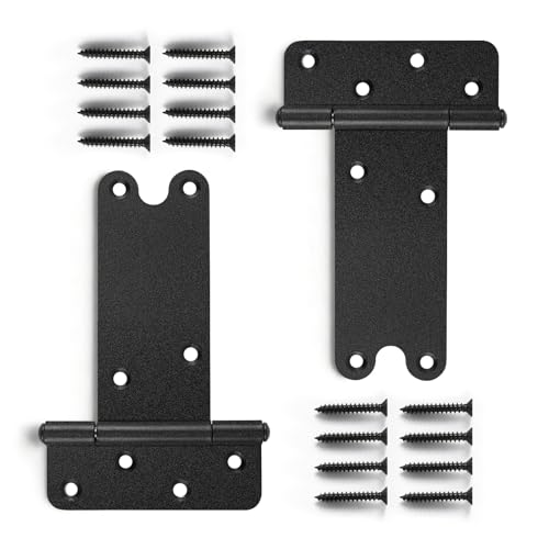 6“ Gate Hinges,280 Lbs Capacity, Matte Black,2 Pack Heavy Duty Hinge - size: 6“-2 pcs-U-Matte Black