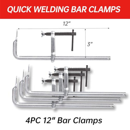 4-Pack 12 Inch Welding Bar Clamps