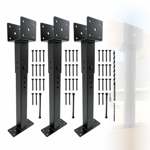 Roof Riser Brackets 3.6" Adjustable Saddle 14-18in Height Pergola Bracket