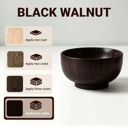 Wood Stain Sealer 135ml/5.3oz Water Based Walnut Wood Stain in One Brush - color: Black/Walnut