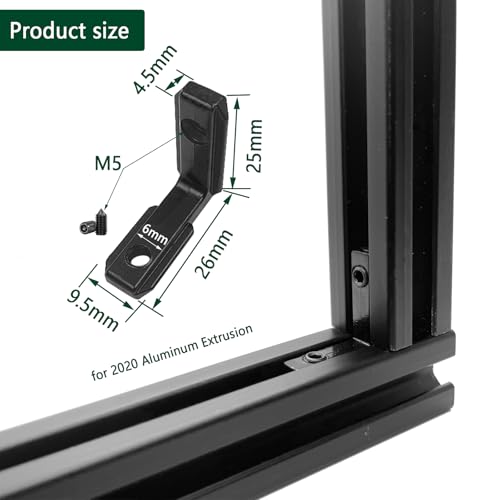 30Sets 2020 Aluminum Extrusion Hardware Connectors with Screws&Wrench, 30Pcs Black 2020 Corner Bracket with 62Pcs T Nuts for 8020 2040 2020 T Slot Extruded Aluminum Rail - style: 30 Set 20 Series Bracket Black