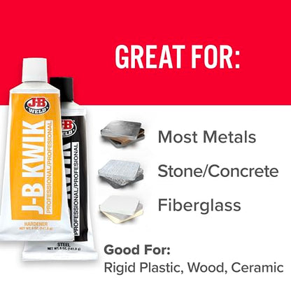 J-B Weld 8271 KwikWeld Professional Size Steel Reinforced Epoxy Twin Pack - 10 oz.
