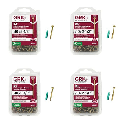 GRK Fasteners R4™ #10 x 2-1/2" Multi-Purpose Framing Screws, 320 PCS - size: #10 x 2-1/2" 320 count
