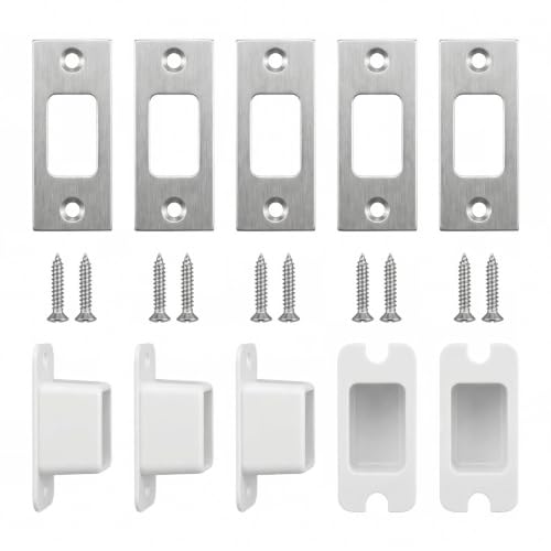 5 Pack Deadbolt Strike Plate, Stainless Steel Door Strike Plate, 2-3/4"