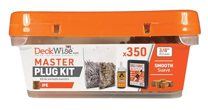 DeckWise Ipe Master Plug Kit - 3/8" Hardwood Decking Plugs, 350pc - size: 350 CT. KIT