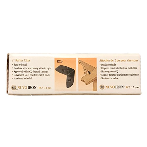 Nuvo Iron RC3 Black Galvanized Steel 2" Traditional Clips-12 Pack Rafter Clips