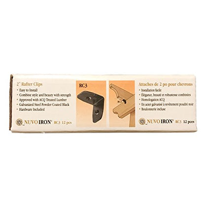 Nuvo Iron RC3 Black Galvanized Steel 2" Traditional Clips-12 Pack Rafter Clips