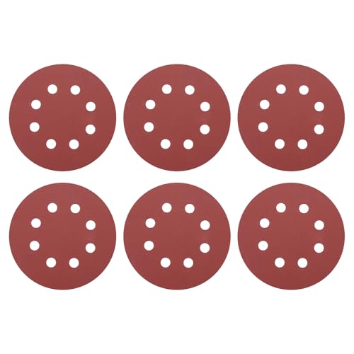 HARFINGTON 20 Pcs 5 Inch Sanding Discs 1500 Grit Red Aluminum Oxide 8 Hole - size: 5 Inch(1500 Grit)