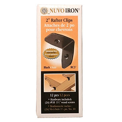 Nuvo Iron RC3 Black Galvanized Steel 2" Traditional Clips-12 Pack Rafter Clips
