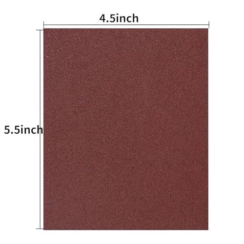 100 PCS 1/4 Sheet Sandpaper for Palm Sander 4.5" x 5.5" Sandpaper Sheets 120 Grit Hook and Loop Sandpaper Aluminum Oxide 1/4 Sandpaper Sheets Sanding Blocks for Metal, Woodworking (120 Grit) - size: 120 Grit
