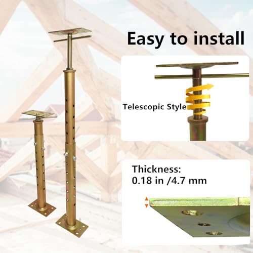 Adjustable House Jacks Floor Joist Support 19.7"-35.8" for Lifting Leveling - size: 19.7"-35.8"