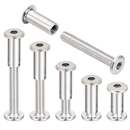 40 Sets Silver Furniture Connector Bolts M6x40mm Binding Screws for Wood - color: M6x40mm-D