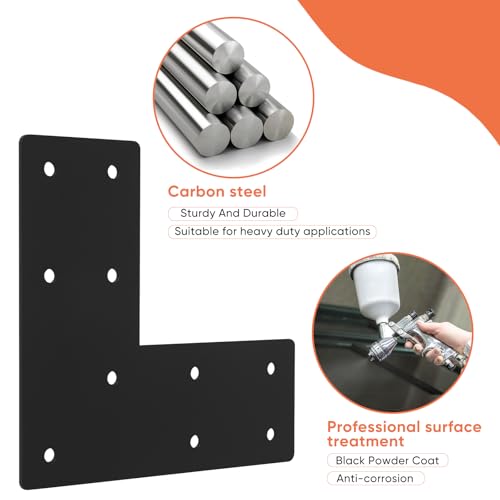 7.5x7.5 L Angle Brackets 4-Pack, Mending Plate for 4x4/6x6 Post - size: 7.5''X7.5''X3'' 4P